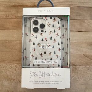 Pink Sky Ski Mountain iPhone 13/12 Pro Max Case